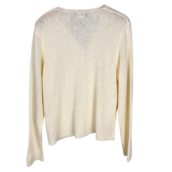 Vintage Sag Harbor Boulce Knit Cardigan Classic Prep Ecru Cream Sz XL Timeless - Picture 5 of 9